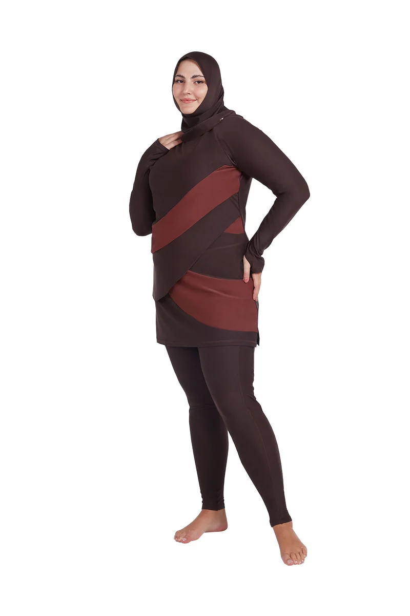 COEGA SUNWEAR  COEGA  Ladies Ladies Modest 3pc Swim Set - Chocolate Tie Dye for Women | Best Price UAE